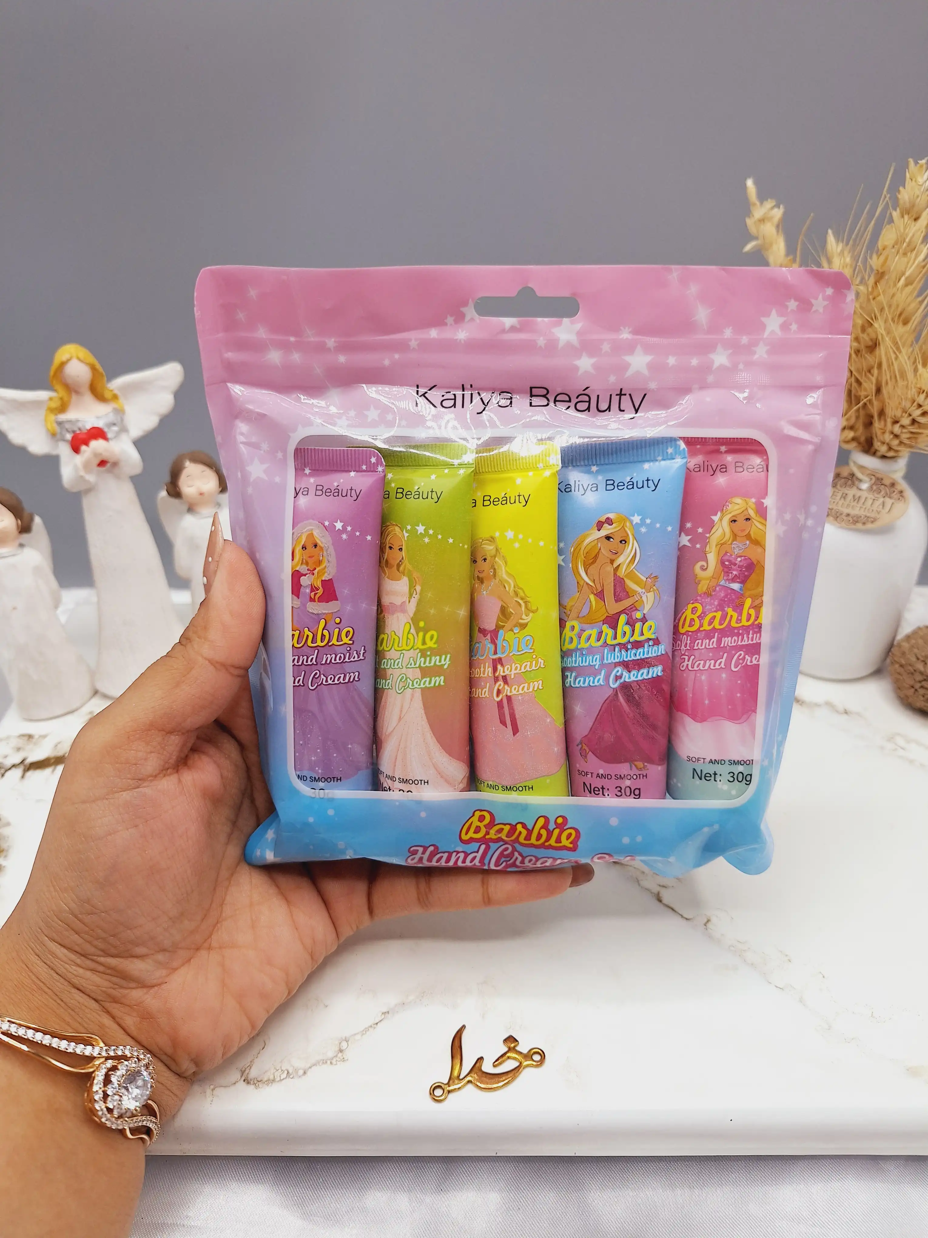 پک پنج عددی کرم دست طرح باربی برند Kaliya Beauty کد 398